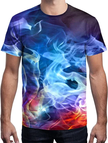 Vista 4 de Linnhoy - Camisas informales de manga corta unisex con estampado 3D