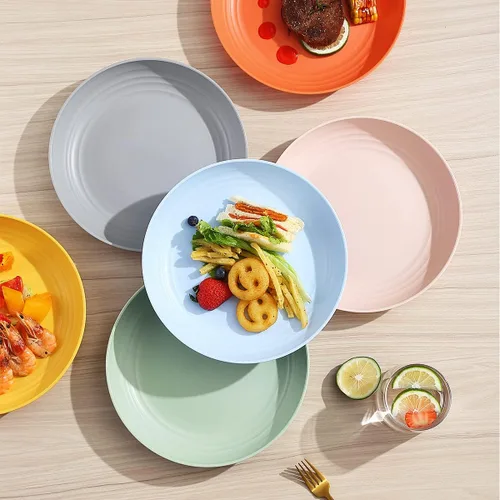 Vista 7 de Berglander Juego de 8 platos de plástico profundos de 9 pulgadas, reutilizables y resistentes, irrompibles, para pasta, ramen, resistentes a