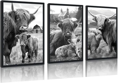 Vista 8 de 3 piezas modernas de lienzo de león de animales salvajes, pinturas de retratos de familia de leones, decoración de pared, obras de arte de sala