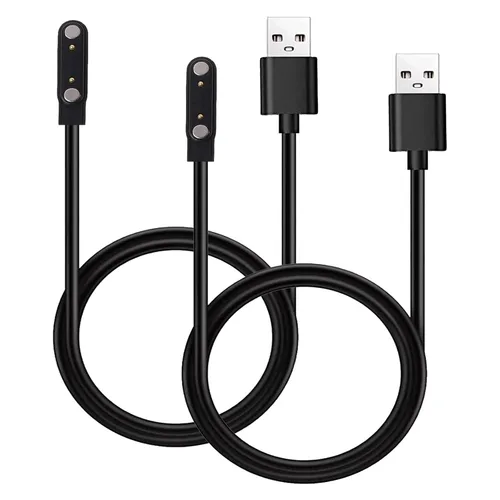 Vista 2 de Paquete de 2 cables de carga magnéticos para Jeejtek TGW008 TGW101 OY22E Halofit Smart Watch Cargador rápido Cable de carga USB