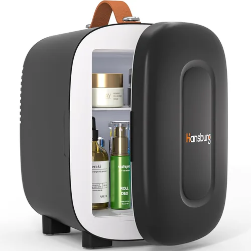 Vista 7 de Hansburg Mini Nevera para Dormitorio Enfriador y Calentador de Cuidado de la Piel Refrigerador Pequeño Portátil 4 Litros/6 Latas con Opción de 12V