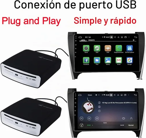 Vista 2 de Reproductor de CD Universal Externo para Coche USB Reproductor de CD Portátil para Coche USB Conexión para Navegación Android/TV/MacBook Pro/Laptops
