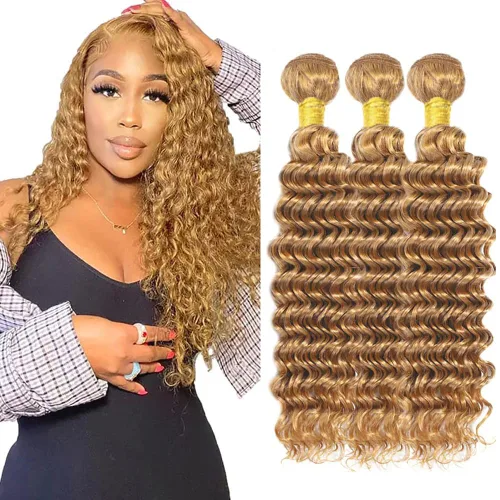 Vista 247 de 300g 1B27 Human Hair Bundles Honey Blonde Bundles Human Hair 10A Brazilian Virgin Remy Hair Extensions 8 10 12 Inch