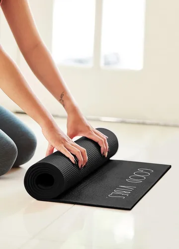 Vista 3 de Rae Dunn Tapete de yoga – Tapete de espuma de alta densidad para ejercicio y fitness para entrenamiento o estiramientos – Agarre antideslizante