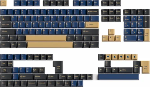 Vista 19 de Guffercty kred XDA Profile - Teclas negras minimalistas 75% Dye-sub PBT con teclas ISO para teclado mecánico MAC 60% 65% 75% 96% (muñeca negra)