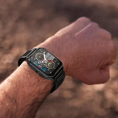 Vista 2 de Yihou Reloj inteligente militar resistente para hombres, teléfonos Android, 1.83 pulgadas, reloj inteligente para correr al aire libre