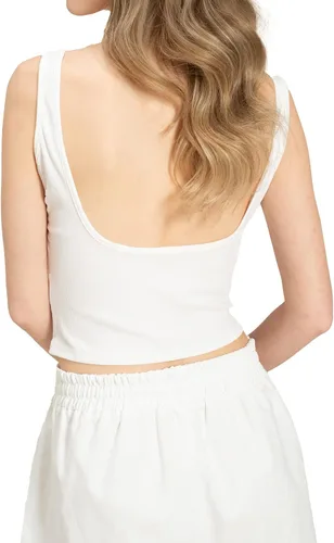 Vista 3 de Camiseta sin mangas de ganchillo colorida para mujer, suéter bordado sin mangas, camisola bohemia ropa de playa