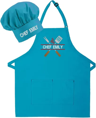 Vista 14 de Delantal bordado personalizado para adultos, hecho en los Estados Unidos, para hombres, mujeres, día del padre, cocina, barbacoa, parrilla, regalo