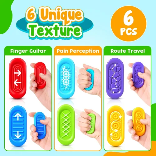 Vista 3 de Juguetes sensoriales de mármol para niños - 6 piezas de juguete antiestrés silencioso para el aula, juguetes sensoriales de gel para autismo TDAH