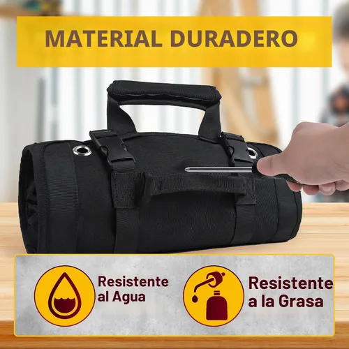 Vista 6 de Bolsa de herramientas, bolsas de herramientas para hombres, organizador de herramientas resistente, bolsa de herramientas enrollable portátil