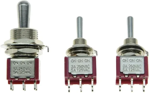Vista 5 de SALECOM - Interruptor de palanca para guitarra/AMP, DPDT, 6 pines, 3 vías, encendido y encendido sellado
