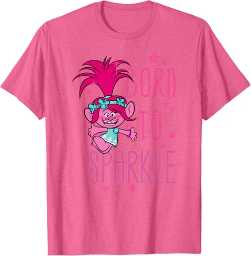Vista 39 de DreamWorks Trolls Camiseta Born to Sparkle Negro