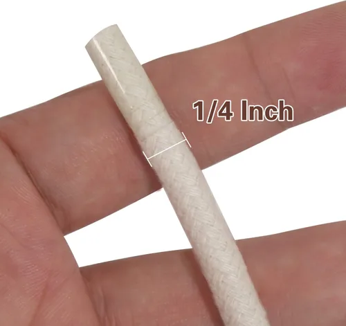 Vista 3 de KEILEOHO Cuerda de algodón natural de 1/4 de pulgada, 164 pies de longitud, cuerda blanca para manualidades, hilo de tejer, cuerda resistente