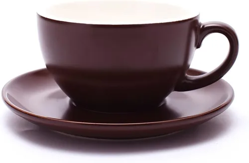 Vista 16 de Coffeezone - Taza de café con platillo de libre servicio, pequeña, para capuchino y café expreso doble, tazas de café de cerámica para cafetería