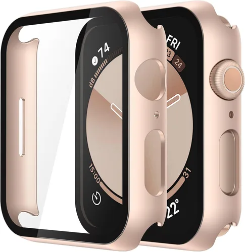 Vista 45 de Misxi Juego de 2 Fundas de Vidrio Templado Compatibles con Apple Watch Series 3 y Series 2 de 1.496 Pulgadas, Protector de Pantalla de Policarbonato