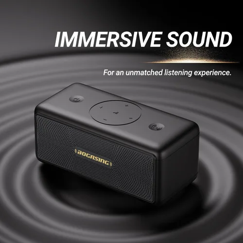 Vista 6 de BOGASING Altavoces Bluetooth, altavoz inalámbrico portátil M5 con sonido estéreo fuerte de 40 W y graves intensos, tiempo de reproducción de 30