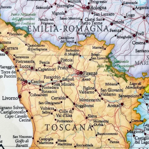 Vista 5 de Italy Map - Póster clásico, laminado de una sola cara, 16.5 x 23.4 pulgadas