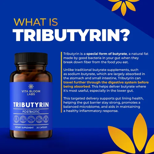 Vista 5 de Paquete de suplemento de apoyo para la salud intestinal de paraxantina y tributirina de Enfinity