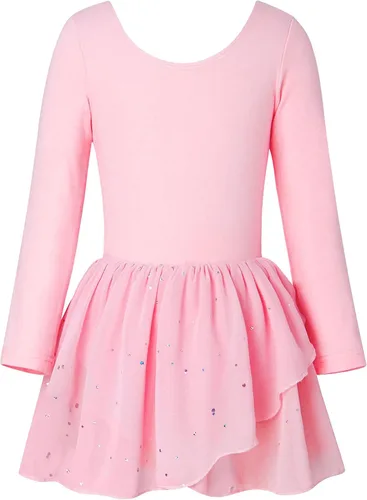 Vista 2 de Move Dance Girls Dance Leotards LongRuffle Sleeve Ballet Outfits Clothes Tutu Dress for 3-9 Years