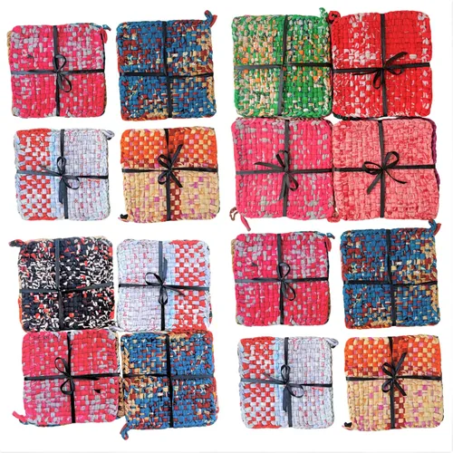 Vista 8 de Agarraderas acolchadas de algodón, reversibles, resistentes al calor, almohadillas calientes, decoración de cocina de retazos, juego de 2