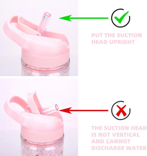 Vista 8 de Botellas de agua de unicornio para niñas, bonita taza de unicornio con popote para niños, bloqueo de seguridad, sin BPA, botella de agua rosa