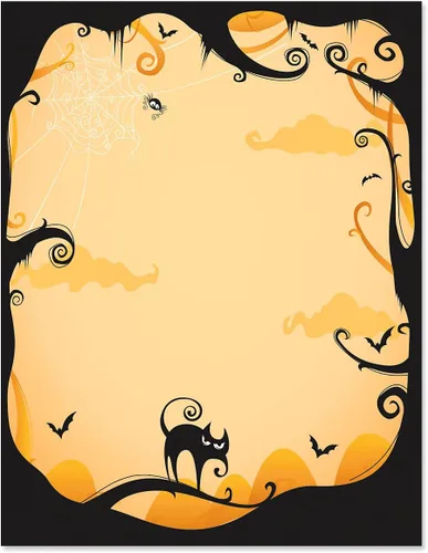 Vista 6 de Jack Stack - Papel de letras de calabaza de Halloween, 25 hojas de artículos de papelería para computadora, boletín imprimible, anuncio e invitación