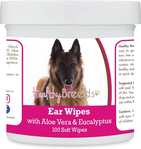Vista 126 de Healthy Breeds Affenpinscher Toallitas de limpieza de oídos con aloe y eucalipto para perros, 100