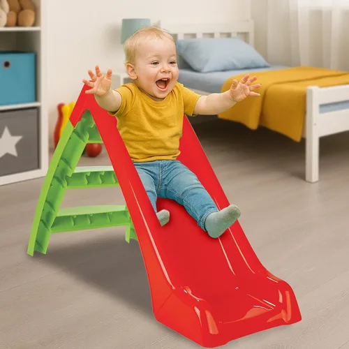 Vista 2 de Jamara 460265 - Tobogán infantil Happy Slide - Adecuado para interiores y exteriores, tamaño práctico, fácil montaje