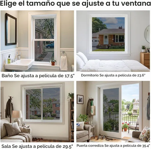 Vista 6 de Coavas Película de Privacidad Unidireccional para Ventanas con Herramientas, Película Adhesiva con Tinte para Ventanas Antirrotura para el Hogar