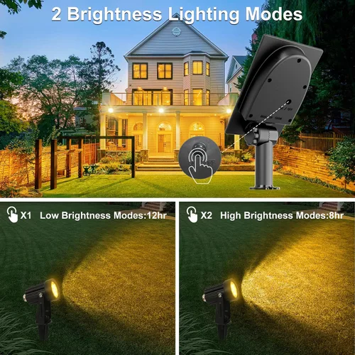 Vista 4 de Luces solares para exterior, focos de paisaje IP65 impermeables con cable de 3m, luces de pared para exterior con encendido y apagado automático