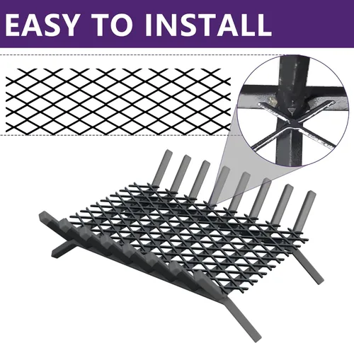 Vista 5 de Mxclimate Retenedor de brasas para rejilla de chimenea, evita que las brasas quemadas se caigan, accesorios de lugar de fuego para interiores
