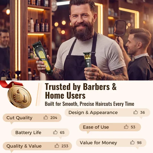 Vista 5 de Ufree Juego de cortapelos para hombres, cortapelos y recortadores, cortapelos de peluquería inalámbricos, kit de aseo, regalos para hombres