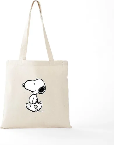 Vista 5 de CafePress Peanuts Snoopy - Bolsa reutilizable de lona color beige natural