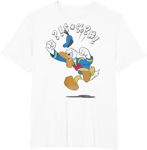 Vista 10 de Disney Mickey And Friends - Camiseta vintage de Donald Duck Angry Jump, Negro