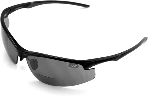 Vista 3 de Gafas de seguridad bifocales de alto rendimiento con espejo ligero y tinte - Gafas de sol lector de sol - Gafas de sol ANSI Z87.1 (Negro, 0.0)