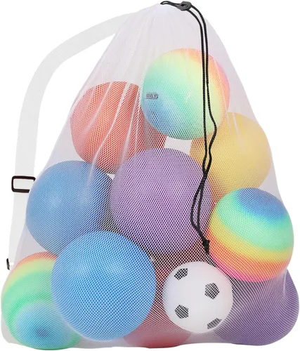 Vista 17 de GSE Games & Sports Expert 24x36/30x40 X-Large Mesh Sports Equipment Drawstring Bag for Soccers, Basketballs, Footballs
