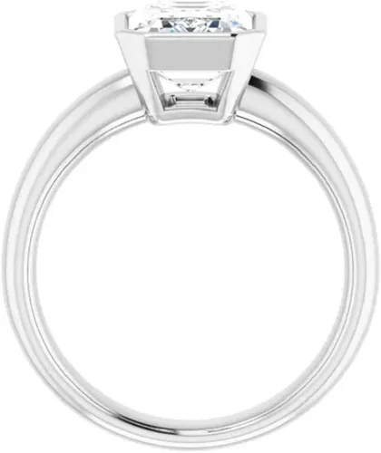 Vista 4 de JEWELERYIUM - Anillo de compromiso de moissanita incolora esmeralda de 3.00 quilates, anillo de compromiso de boda, plata de ley eterna, anillo