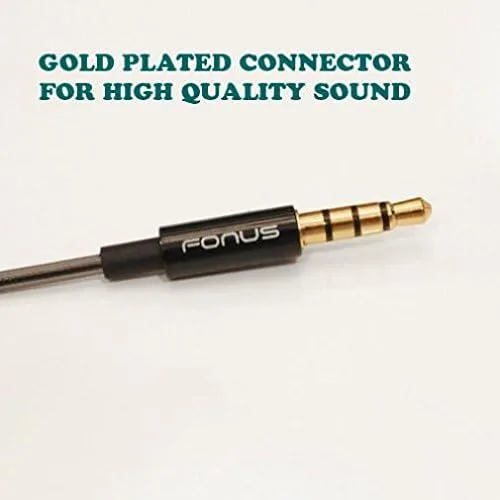 Vista 6 de Auriculares de sonido de alta fidelidad manos libres con micrófono, auriculares de metal elegantes con cable de 0.138 in para Amazon Kindle, DX
