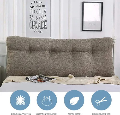 Vista 2 de Almohada lumbar rectangular perfecta, almohada grande para cabecero, soporte de posicionamiento de cama, cojín de cabecera de lectura para cama