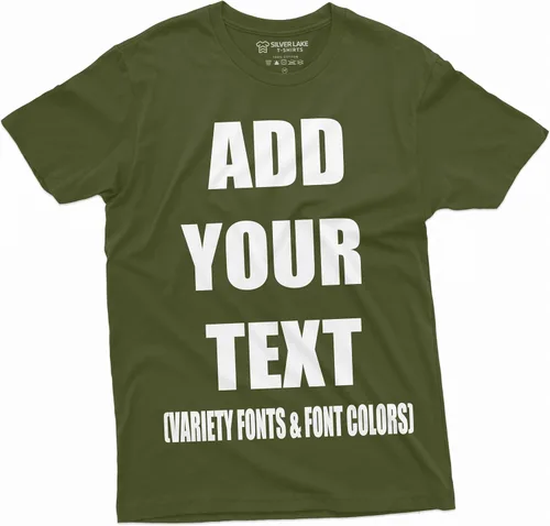 Vista 8 de Añade tu texto Camiseta personalizada para hombre Camiseta personalizable Camiseta personalizada Negro