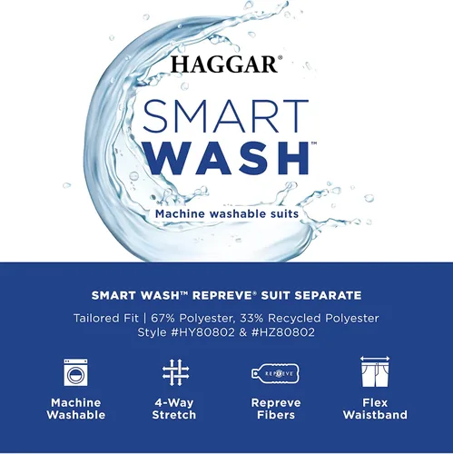 Vista 6 de Haggar Men's Smart Wash with Repreve Slim Fit Suit Separates-Pants & Jackets