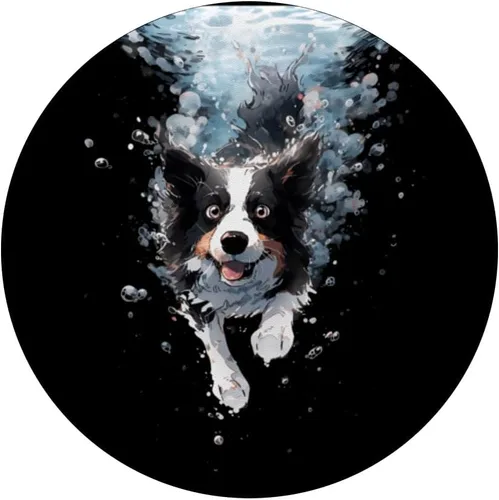 Vista 3 de Border Collie - PopSockets estándar para buceo para perros, natación, bajo el agua, PopGrip