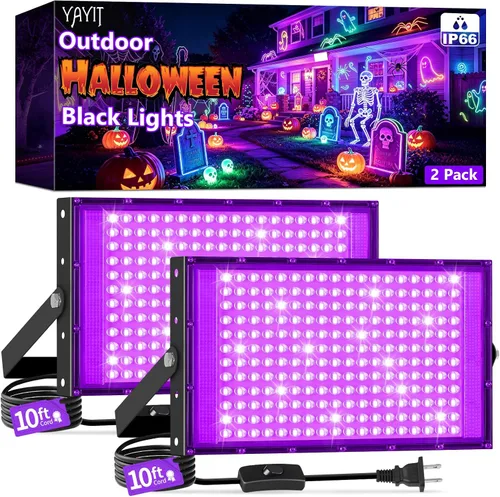 Vista 12 de 100W LED Black Lights with Switch+Plug, IP66 Waterproof, 1 Pack