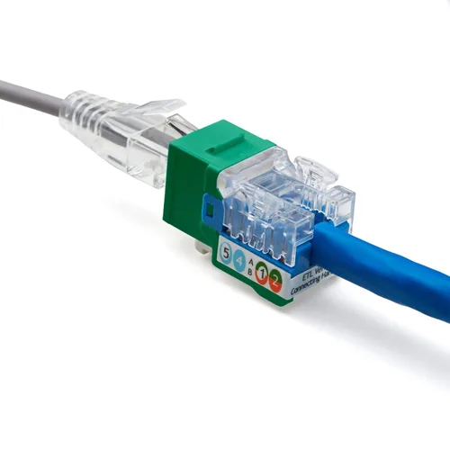 Vista 32 de TRUE CABLE Conector Keystone Cat5e, sin blindaje (UTP), perforado de 90 grados, PoE++ (4PPoE) 100W, certificación UL, verificado ETL, certificado