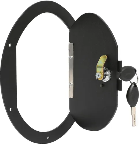 Vista 2 de KUAFU Puerta del tanque de combustible con cerradura compatible con Humvee Hummer H1 cualquier modelo M998 M1123 M1045 con recubrimiento en polvo