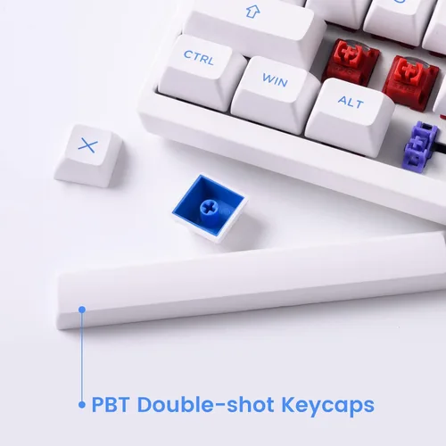 Vista 3 de Akko 3098N Teclado mecánico intercambiable en caliente con conectividad inalámbricaBluetoothcable de 2.4G y retroiluminación RGB personalizable