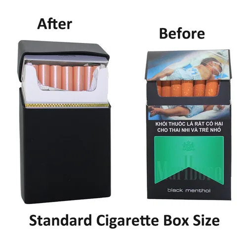 Vista 2 de boshiho - 2 fundas de silicona suave para cigarrillos para hombres, 20 unidades, protector de caja de cigarrillos ligero e impermeable (negro)