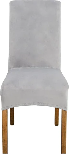 Vista 16 de Velvet Large Chair Covers, Soft Stretch Removable Seat Covers High Back Chairs Protector Slipcovers for Dining Room Decor (Black,Set of 2)