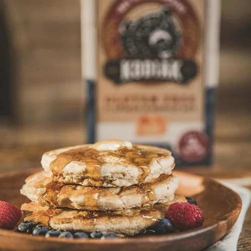 Vista 5 de Kodiak Gluten Free Flapjack, Pancake & Waffle Mix, Frontier Oat, Alta en Proteína, 100% Granos Integrales (Paquete de 1)
