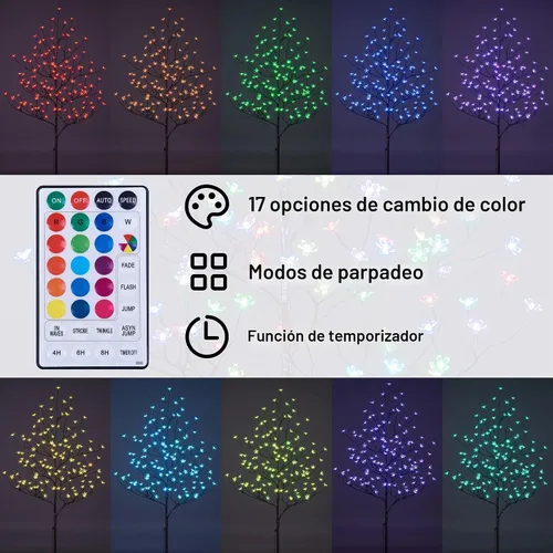 Vista 2 de Lightshare Árbol iluminado de flor de cerezo de 5 pies, RGB con control remoto, 16 modos de cambio